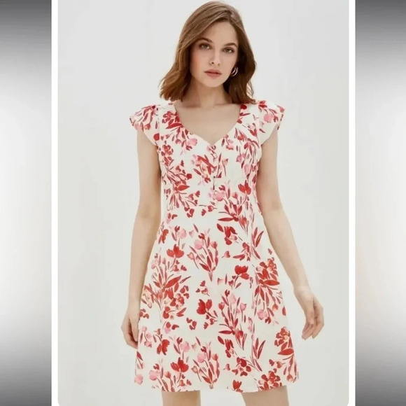 NWT BANANA REPUBLIC FLORAL LINEN COTTON DRESS - Picture 1 of 7